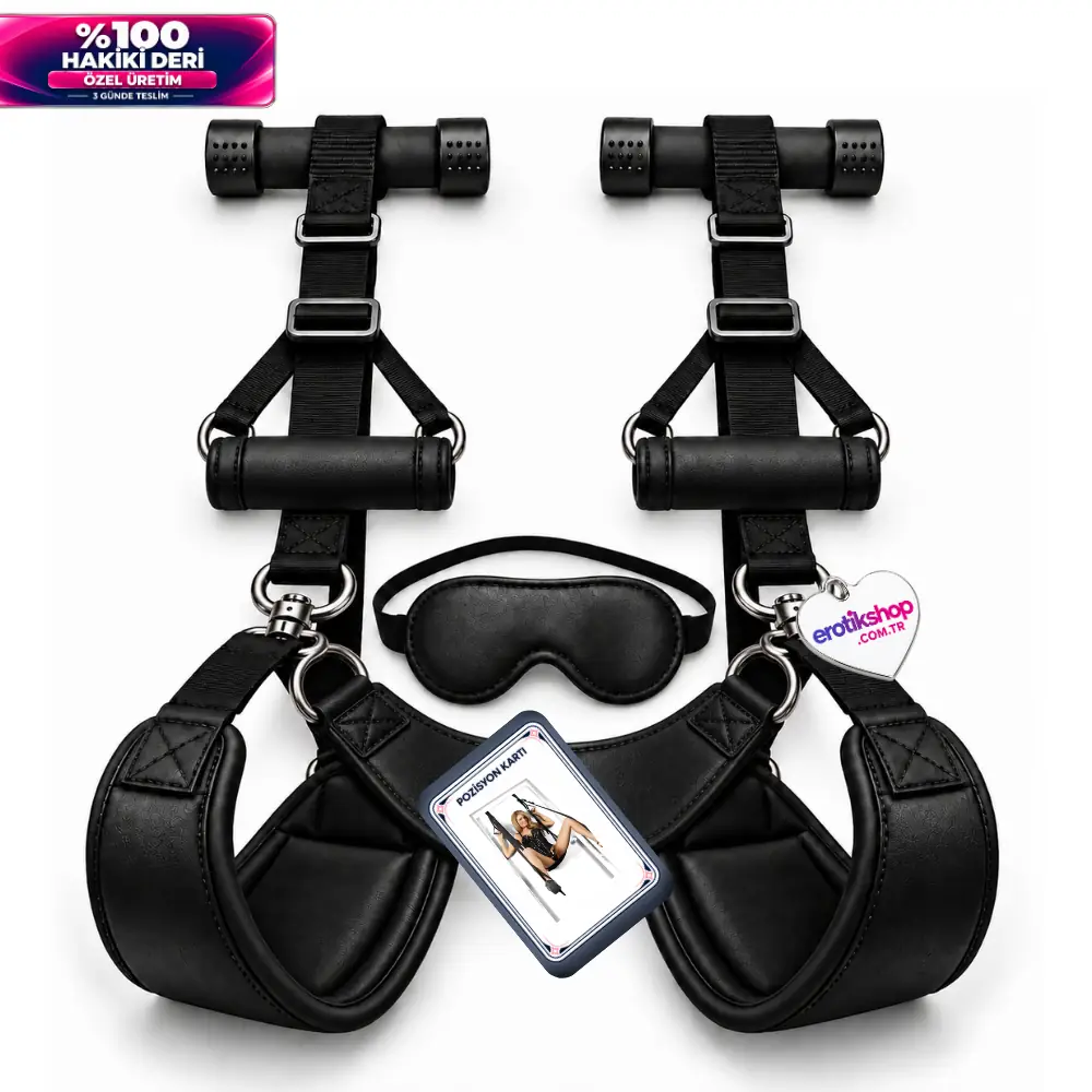 The Fetish Fantasy Series Gerçek Deri Deluxe Trainer Door Cuffs Kapı Kelepçesi
