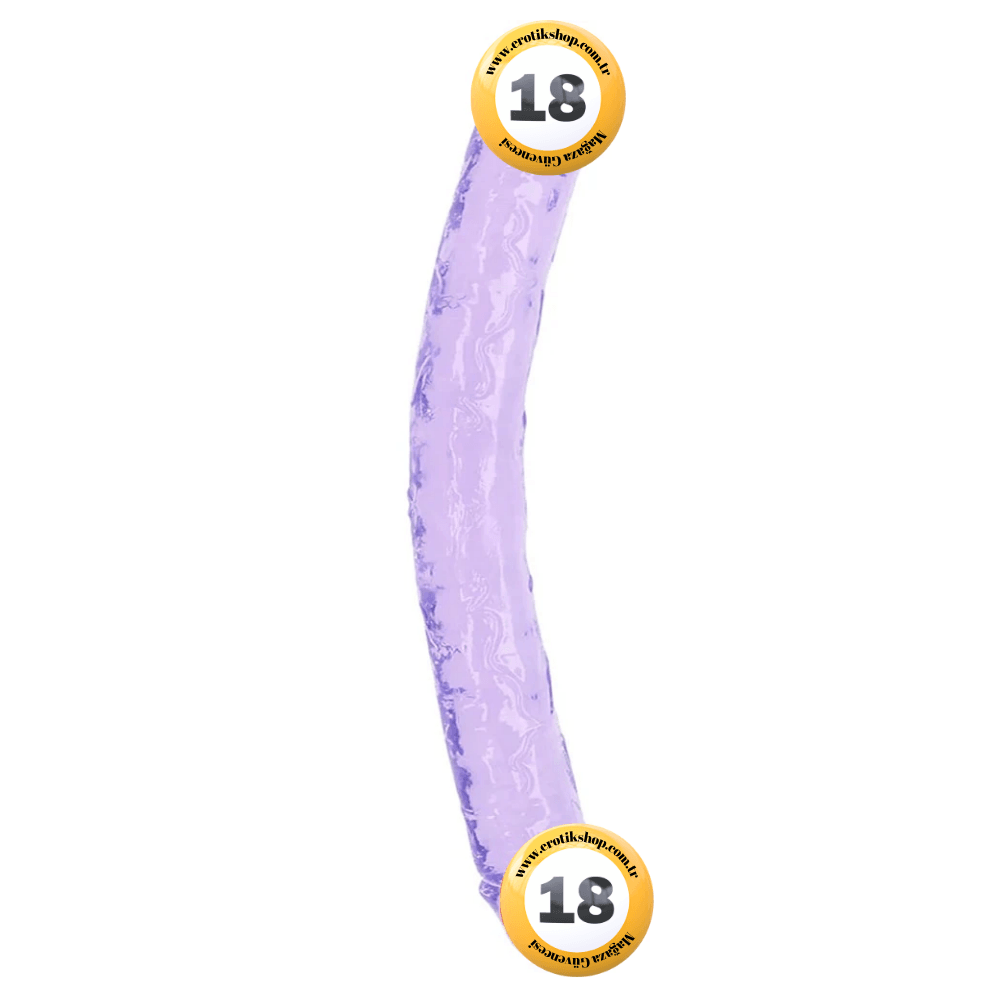 Doc Johnson Crystal Jellies 30 Cm Çift Taraflı Realistik Jel Penis-Mor