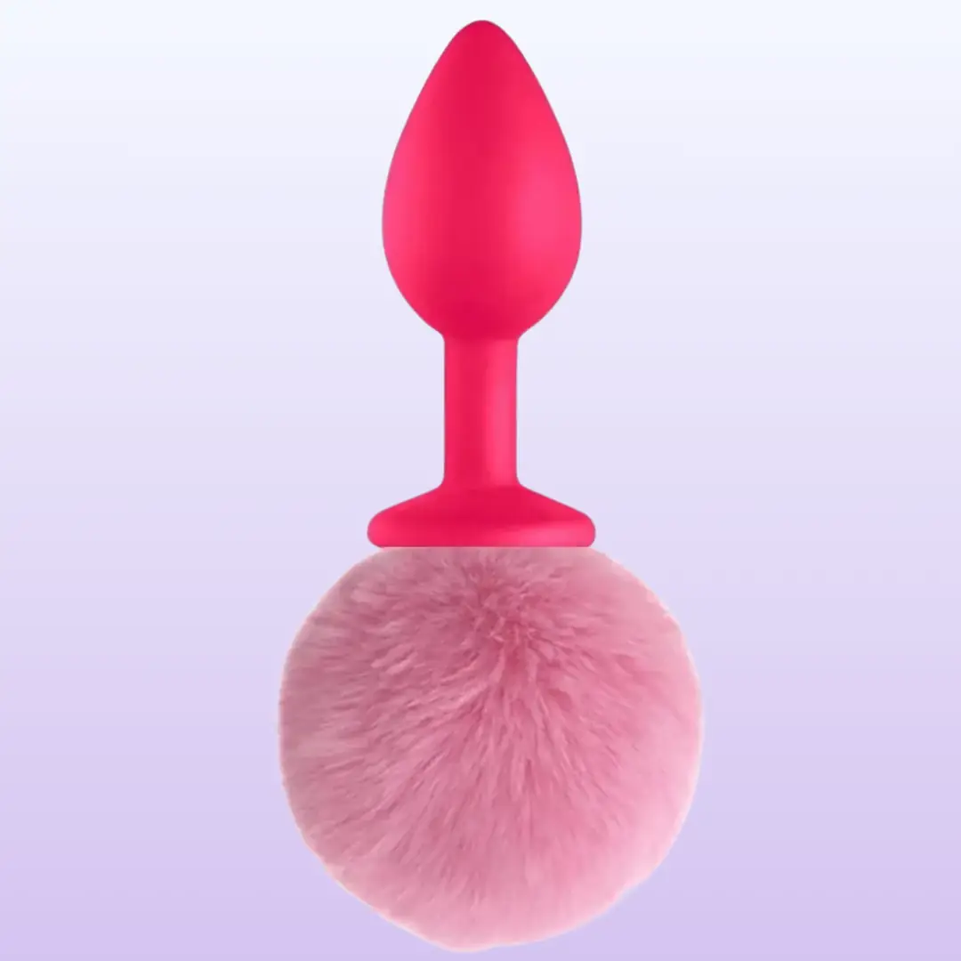 The Anal Fantasy Luxury Pink Silicone Bunny Tail Rose Kuyruklu Anal Plug