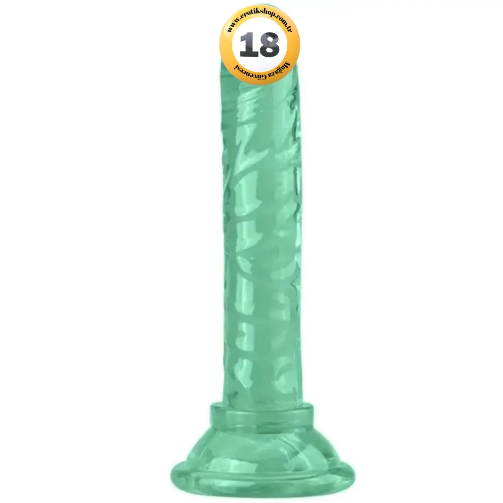 The Dick Jelly Silicone 14.5 cm Anal ve Vajinal Realistik Penis-Green