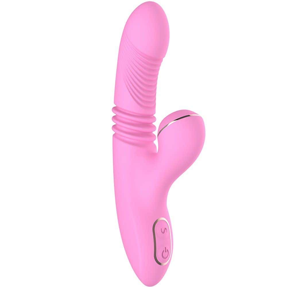 Dibe Haloy Olivia Thrusting Vibe İleti Geri Hareketli Darbeli Vibratör-Pink