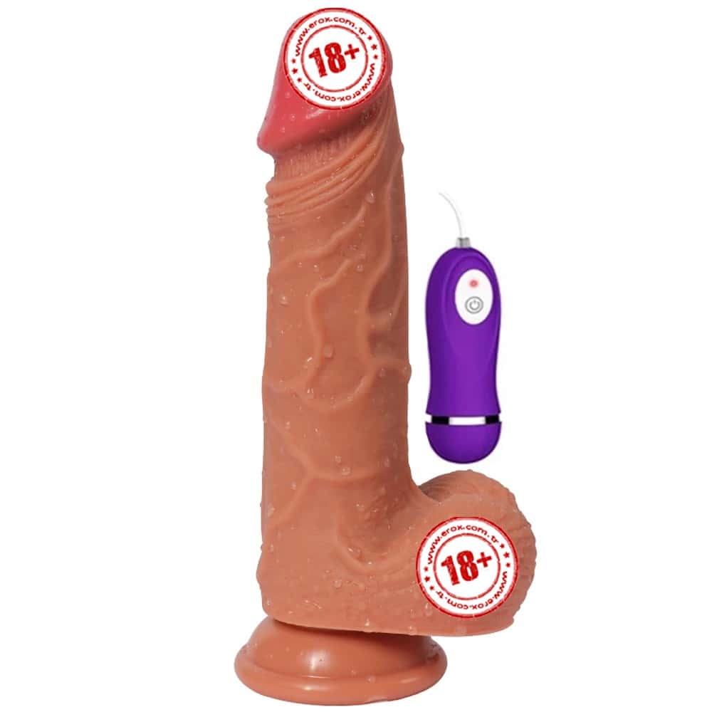 Shequ Dildo Series Hansen Natural Doku 21 Cm Titreşimli Realistik Penis