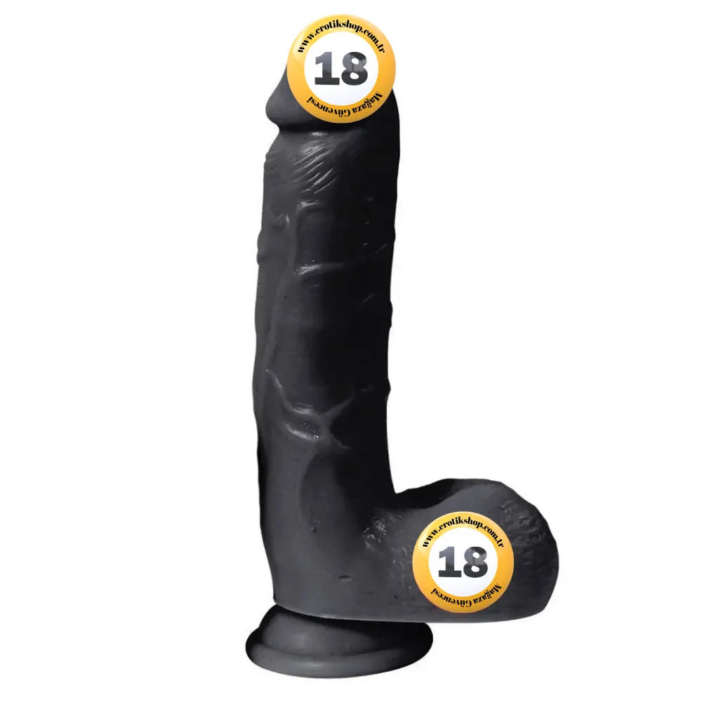 Xise Dildo Series Adam Rubber 21 cm Realistik Zenci Penis XS-WBC10012-Black