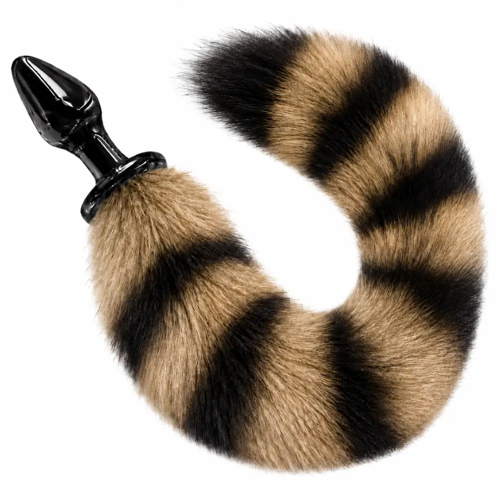 The Anal Fantasy Slips Glass Tail Kuyruklu Cam Anal Plug - Black