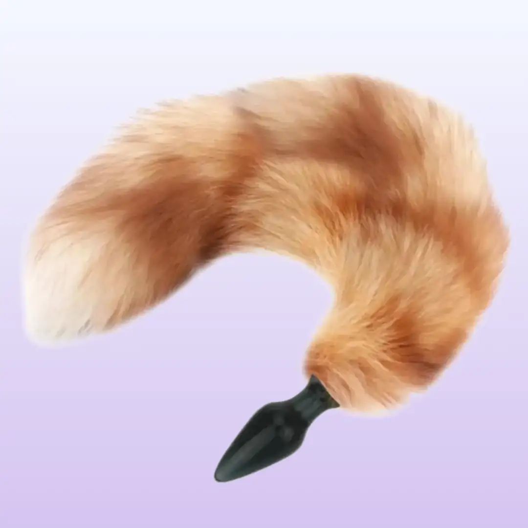 The Anal Fantasy Slips Glass Tail Kuyruklu Cam Anal Plug - Black