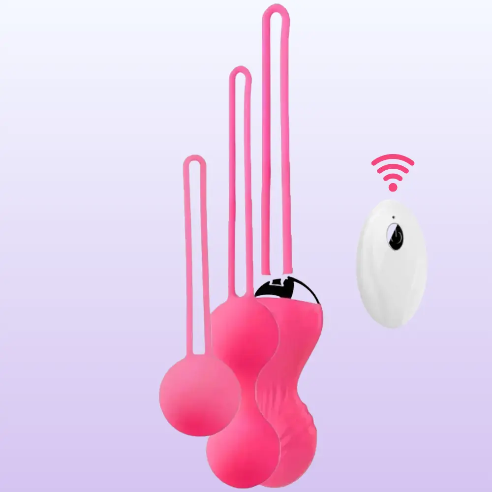 The Balls Exuis Set Uzaktan Kumanda Kegel Egzersiz Vibratörü-Pink