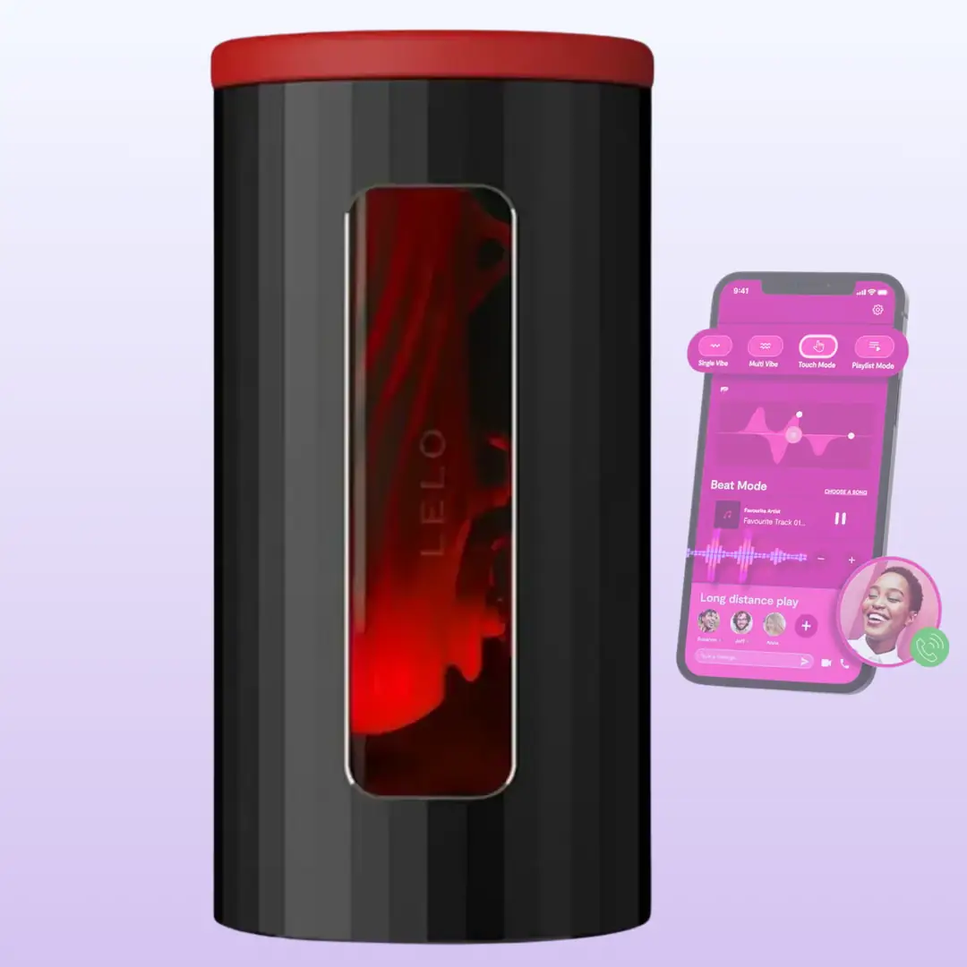 Lelo F1 V2 Masturbator Gun Metal Red Telefon Kontrol Mastürbatör