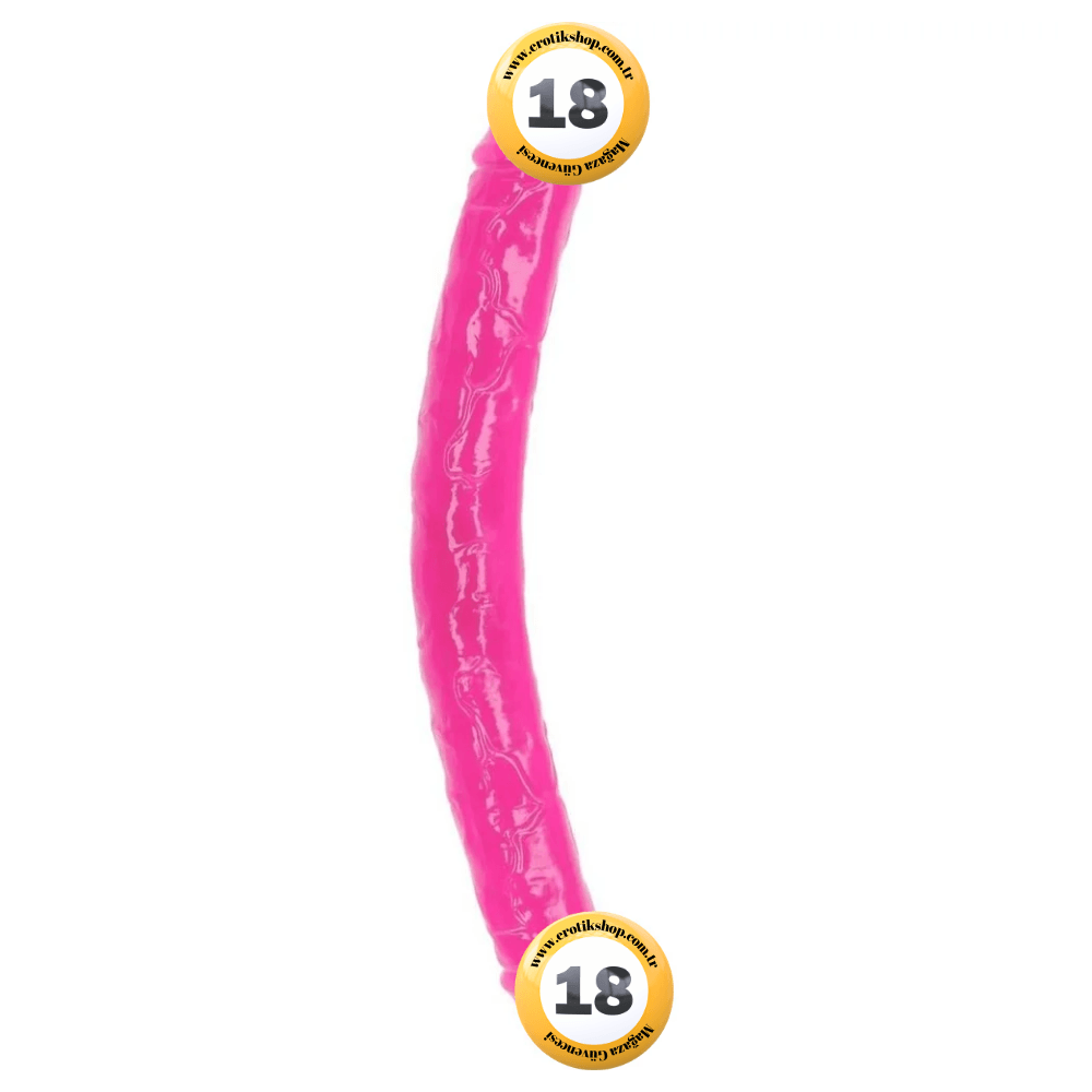 Double Ended Jelly Dildo 30 cm Çift Taraflı Jel Penis-Pink