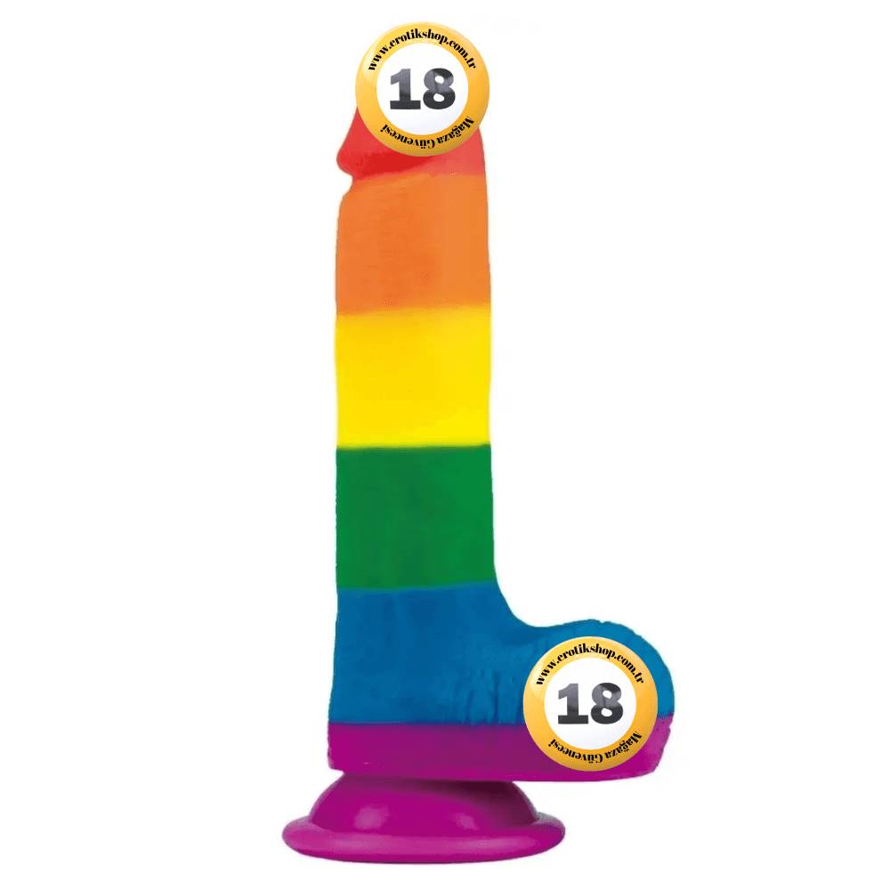 Lovetoy Prider Dildo 19.5 cm Renkli Soft Doku Realistik Penis LV410026
