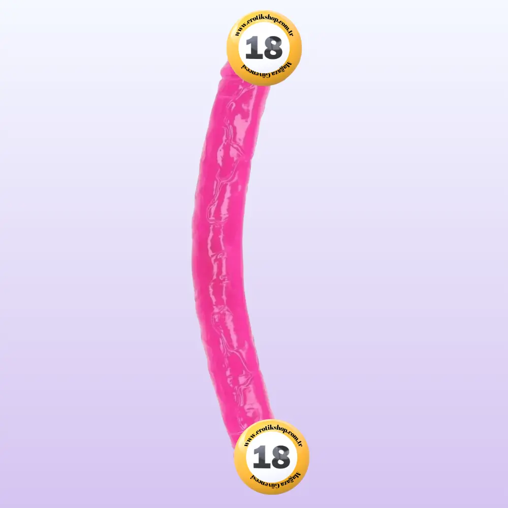 Double Ended Jelly Dildo 30 cm Çift Taraflı Jel Penis-Pink