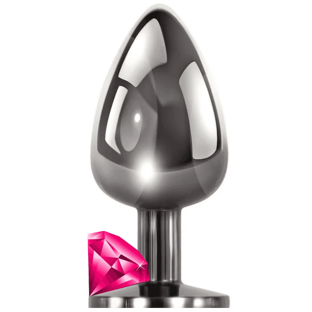 The Anal Fantasy Hot Cool Black Metal Anal Plug Small-Pink