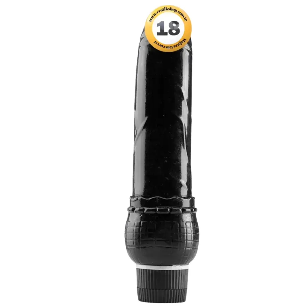 The Dick Vibes Black Kademeli Titreşimli Jel Vibratör 21 Cm