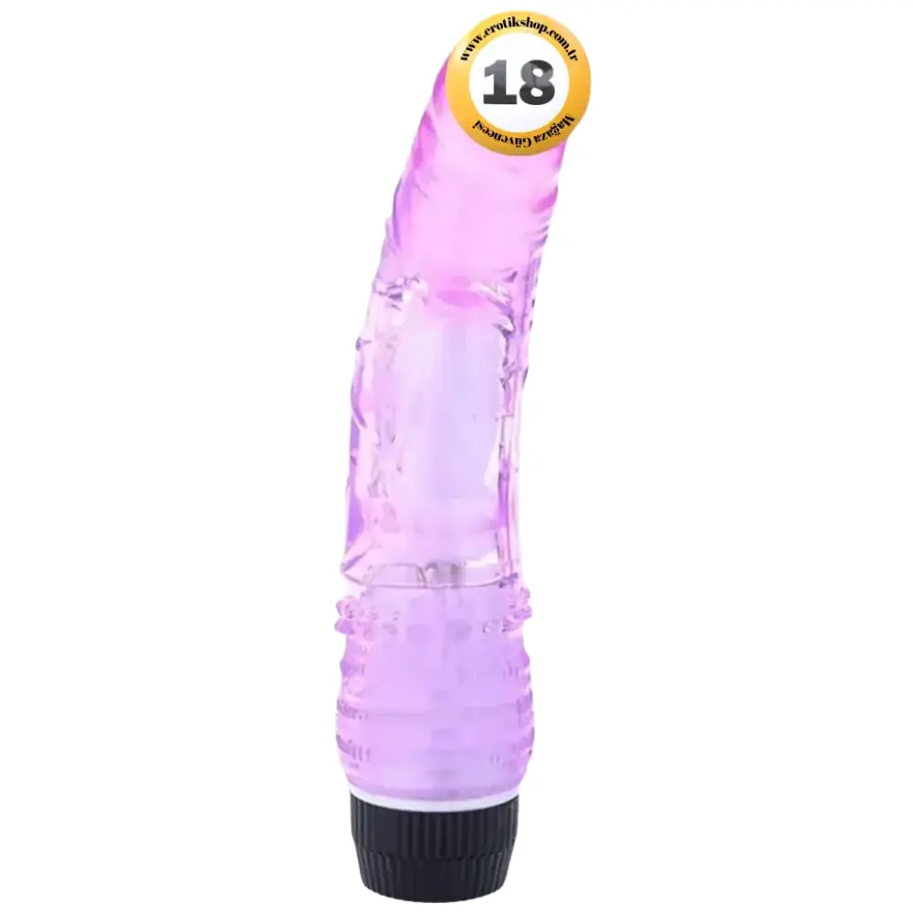 The Dick Vibes Waves Purple Kademeli Titreşimli 21 Cm Jel Vibratör