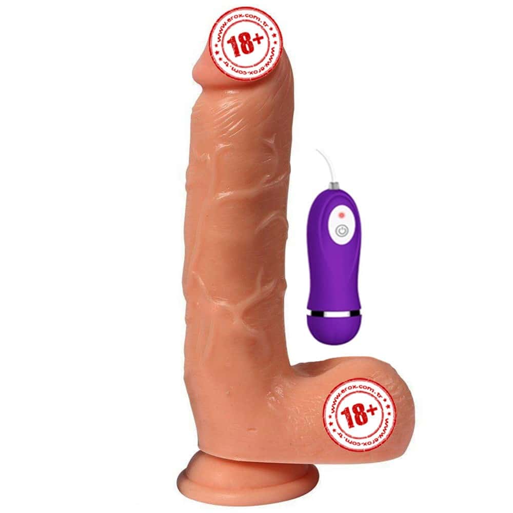 Shequ Vibrating Dildo Adam Ruber 21 cm Titreşimli Realistik Penis SQ-WBC10012-V