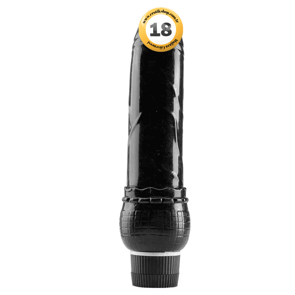 The Dick Vibes Black Kademeli Titreşimli Jel Vibratör 23 Cm