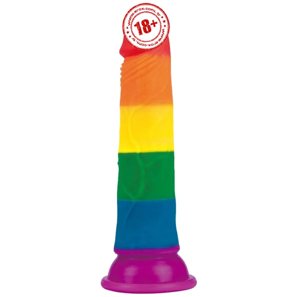 Lovetoy Prider Dildo 18.5 cm Renkli Soft Doku Realistik Penis LV410025
