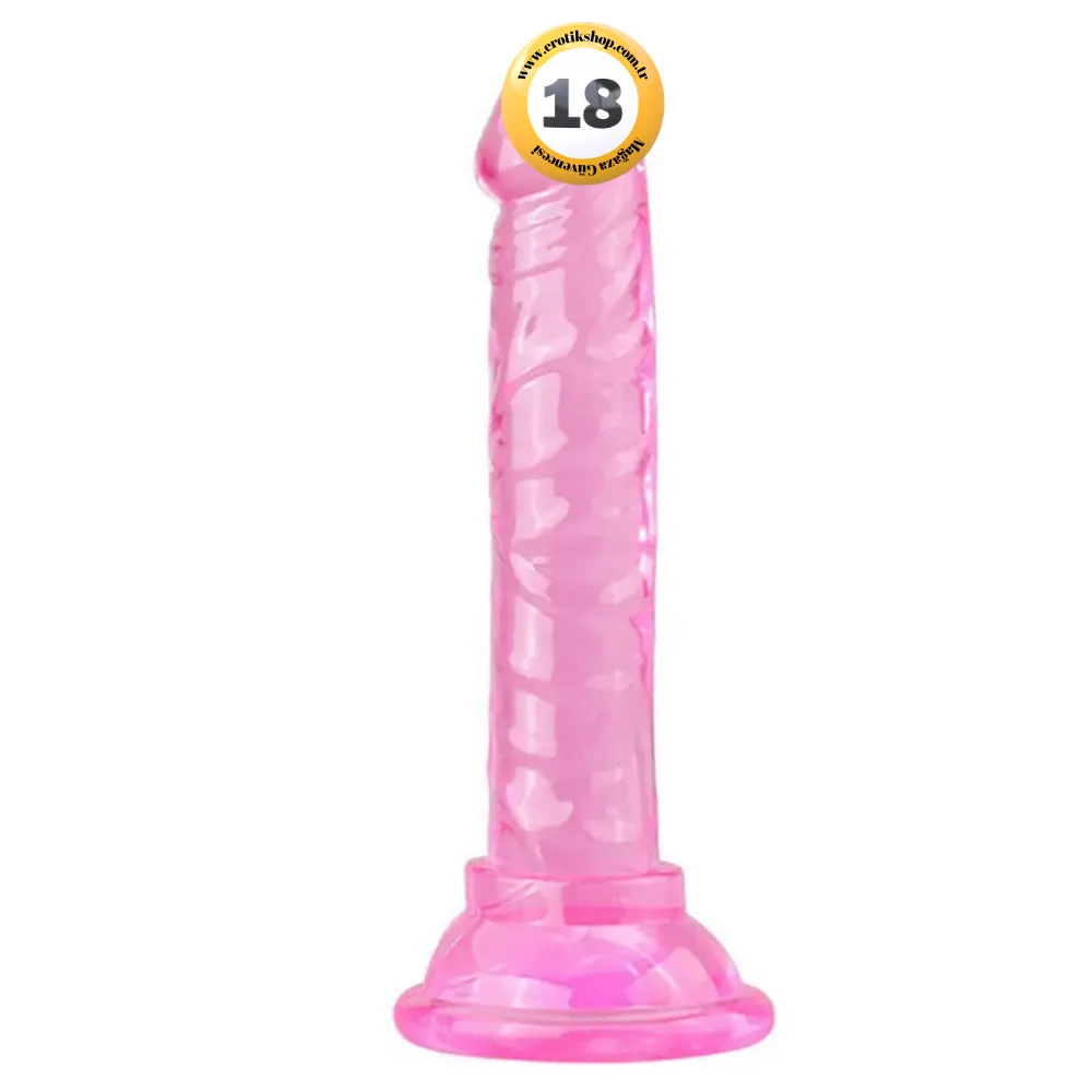 Jelly Silicone 14.5 cm Anal ve Vajinal Realistik Penis-Pink
