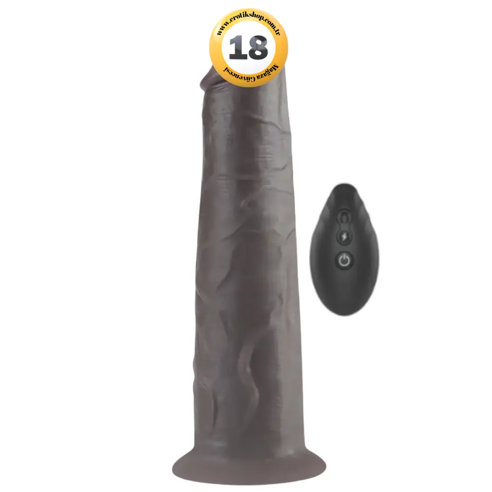 Lovetoy Dual Layered Silicone Rotator Black 20 Cm Hareketli Realistik Penis LV410220