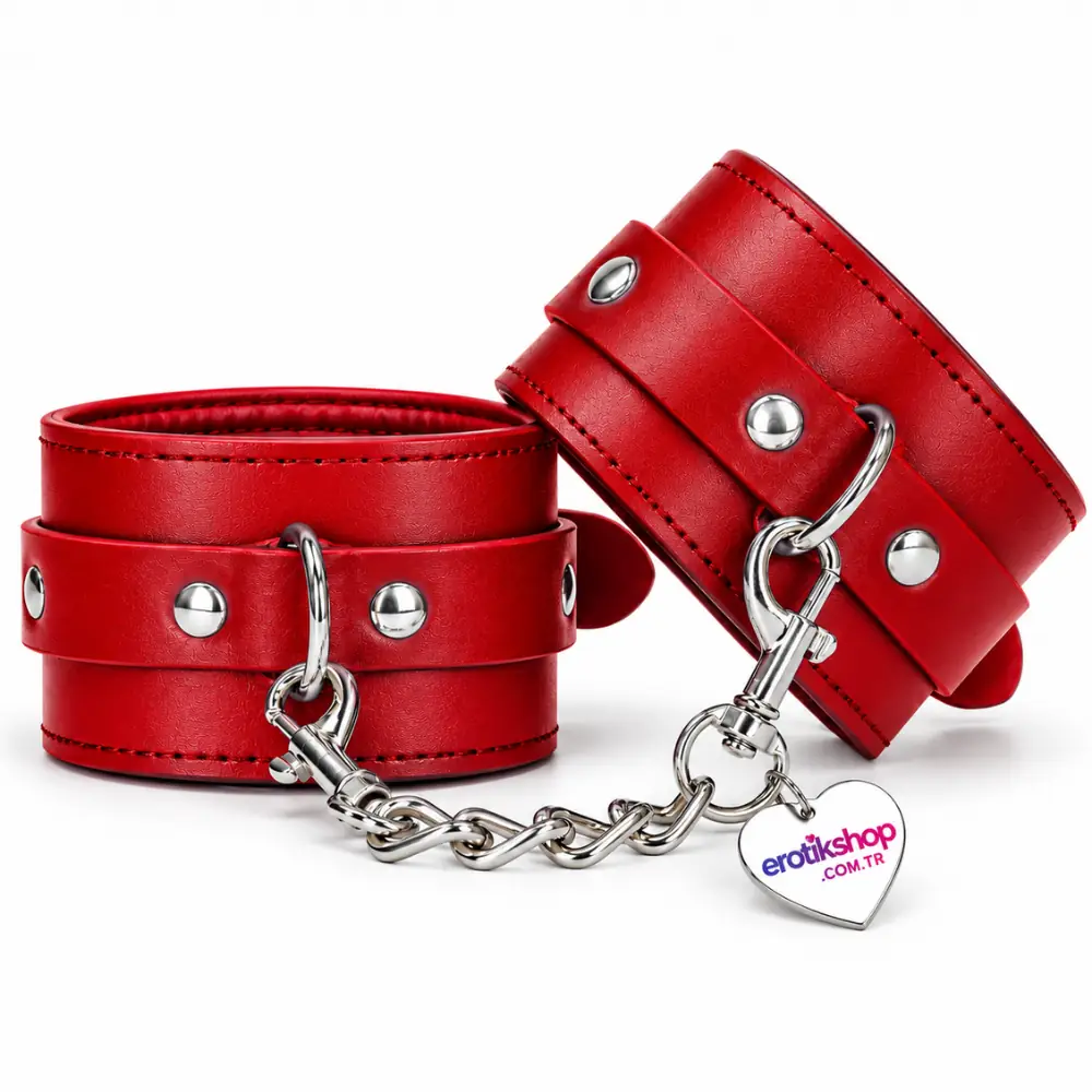The Fetish Fantasy Series Leather Cuffs Deri El Kelepçesi-Red