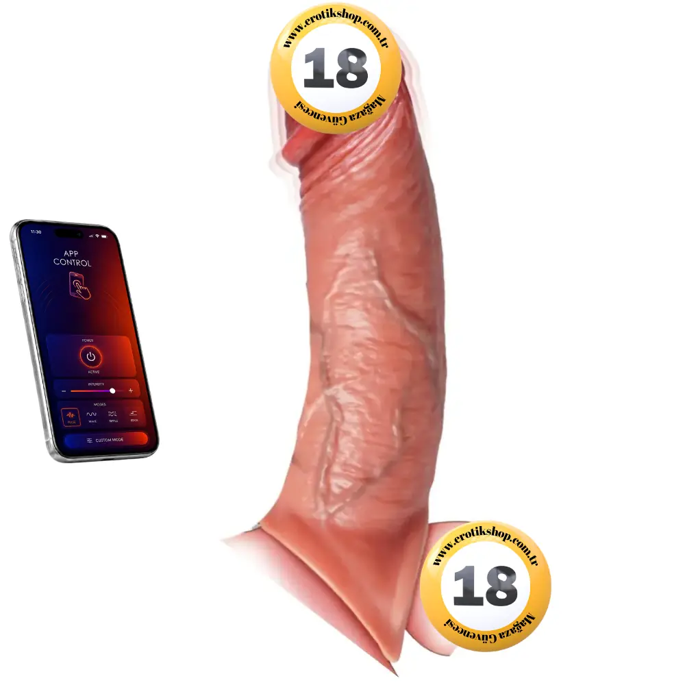 The Realistic Sleeve Telefon Kontrollü Titreşimli Gerçek Doku Penis Kılıfı
