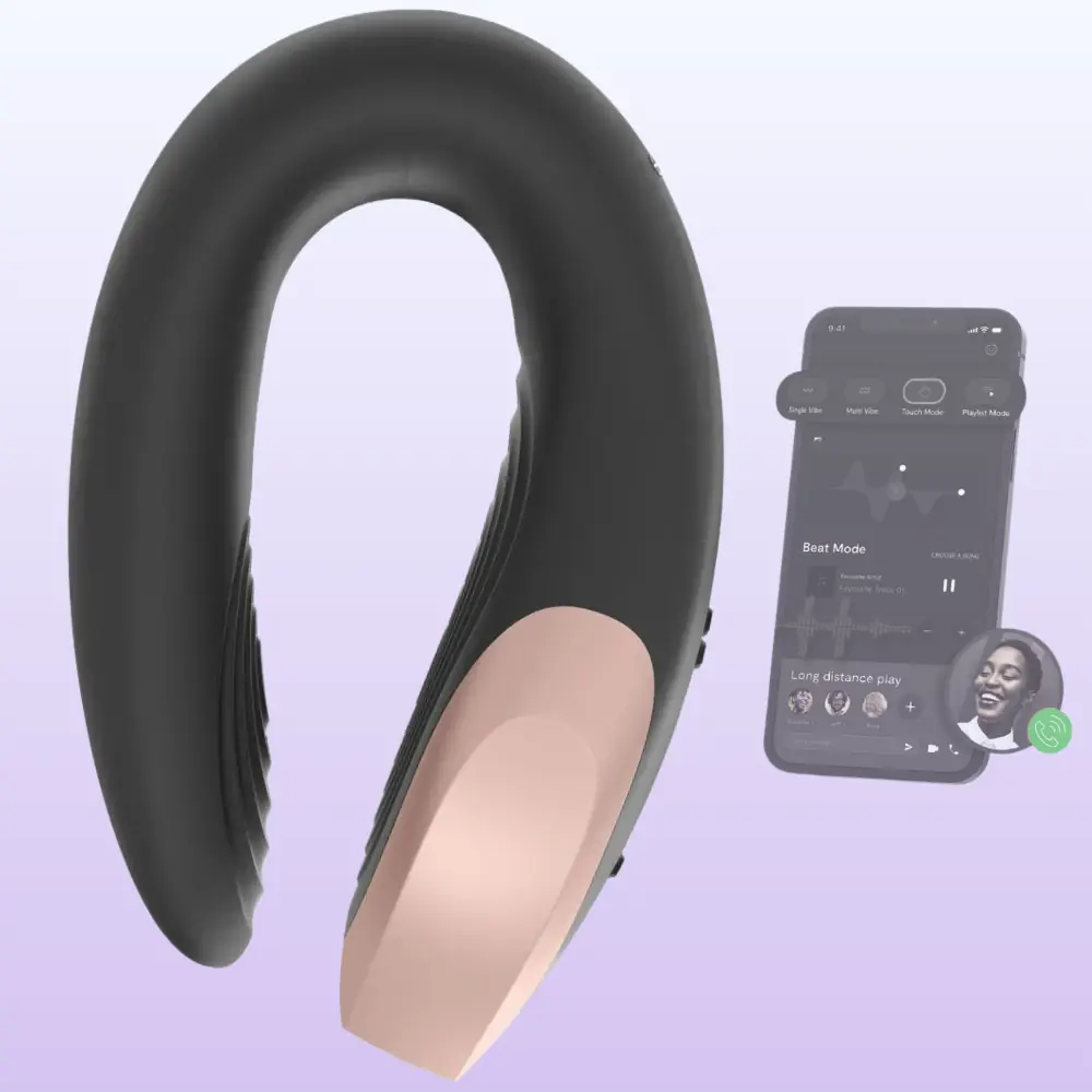 Safisyer Double Love Black Telefon ve Kumanda Kontrollü Vibratör
