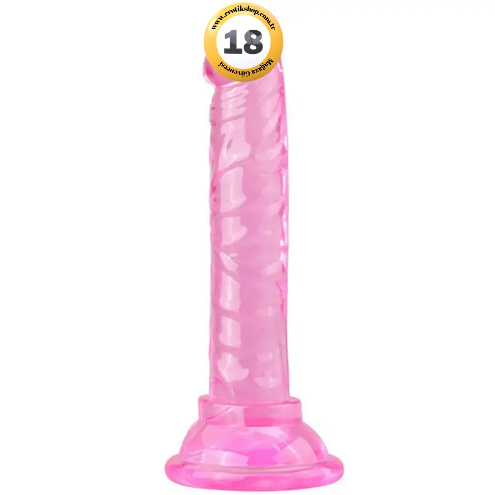 The Dick Jelly Silicone 14.5 cm Anal ve Vajinal Realistik Penis-Pink