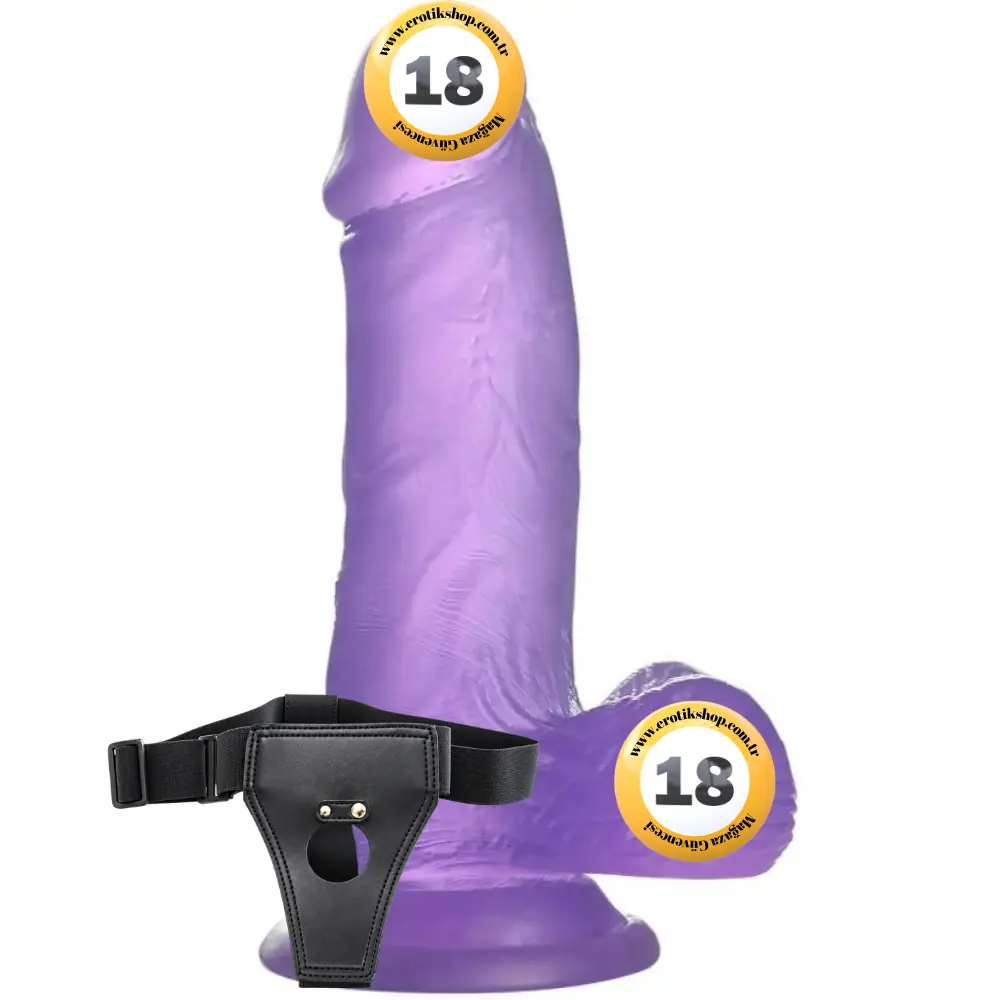 Lovetoy Jelly Studs Purple Small 15 cm Kemerli Jel Dildo LV3102