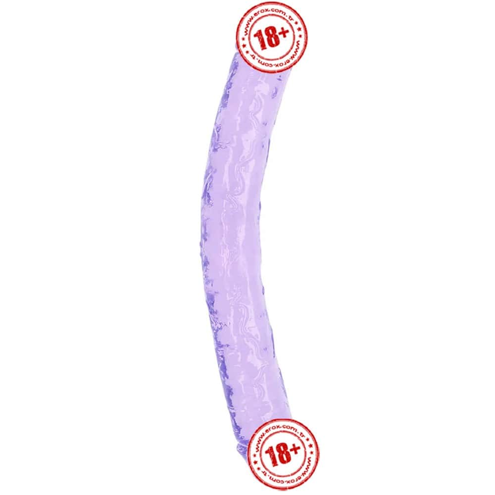 Doc Johnson Crystal Jellies 30 Cm Çift Taraflı Realistik Jel Penis-Mor
