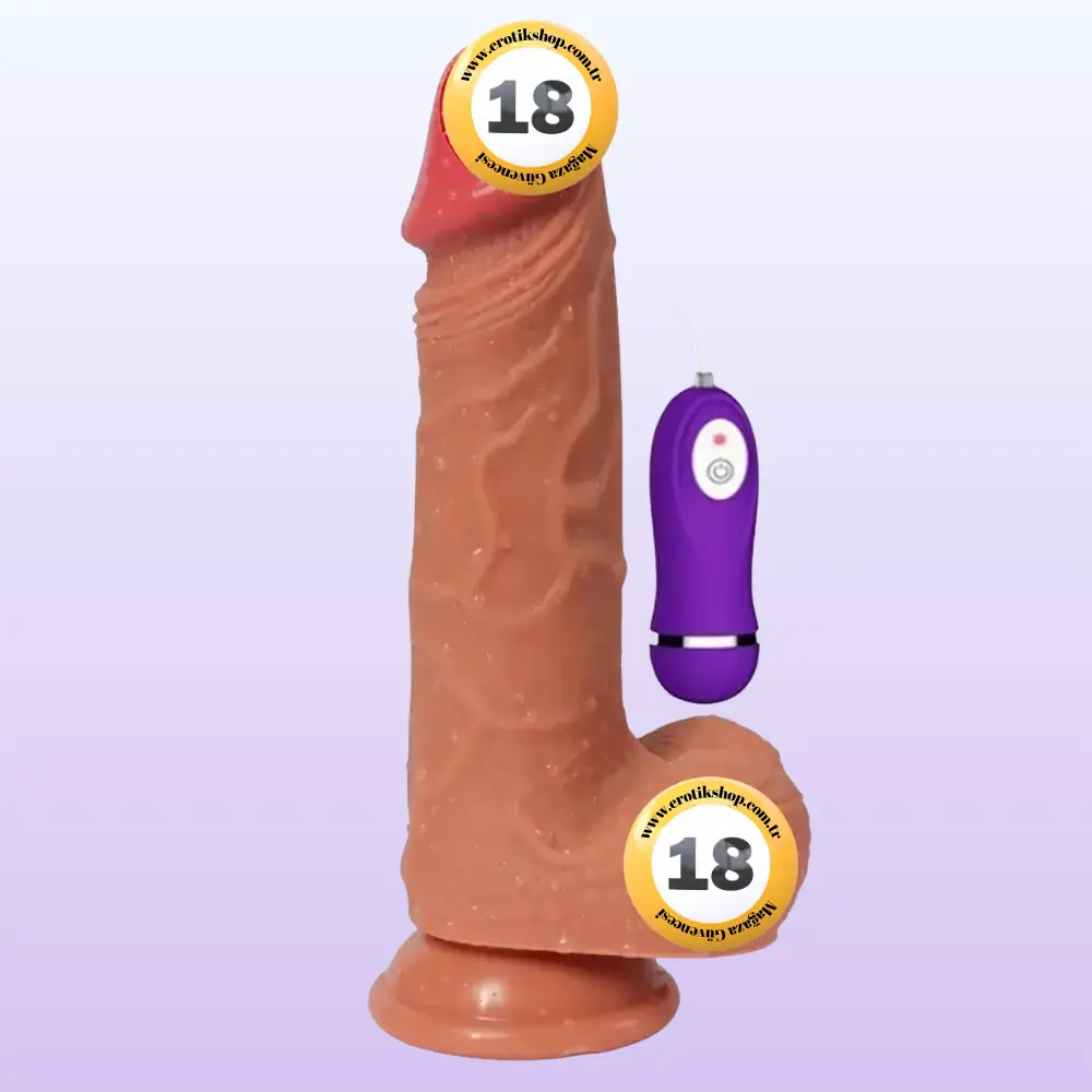 Shequ Dildo Series Hansen Natural Doku 21 Cm Titreşimli Realistik Penis