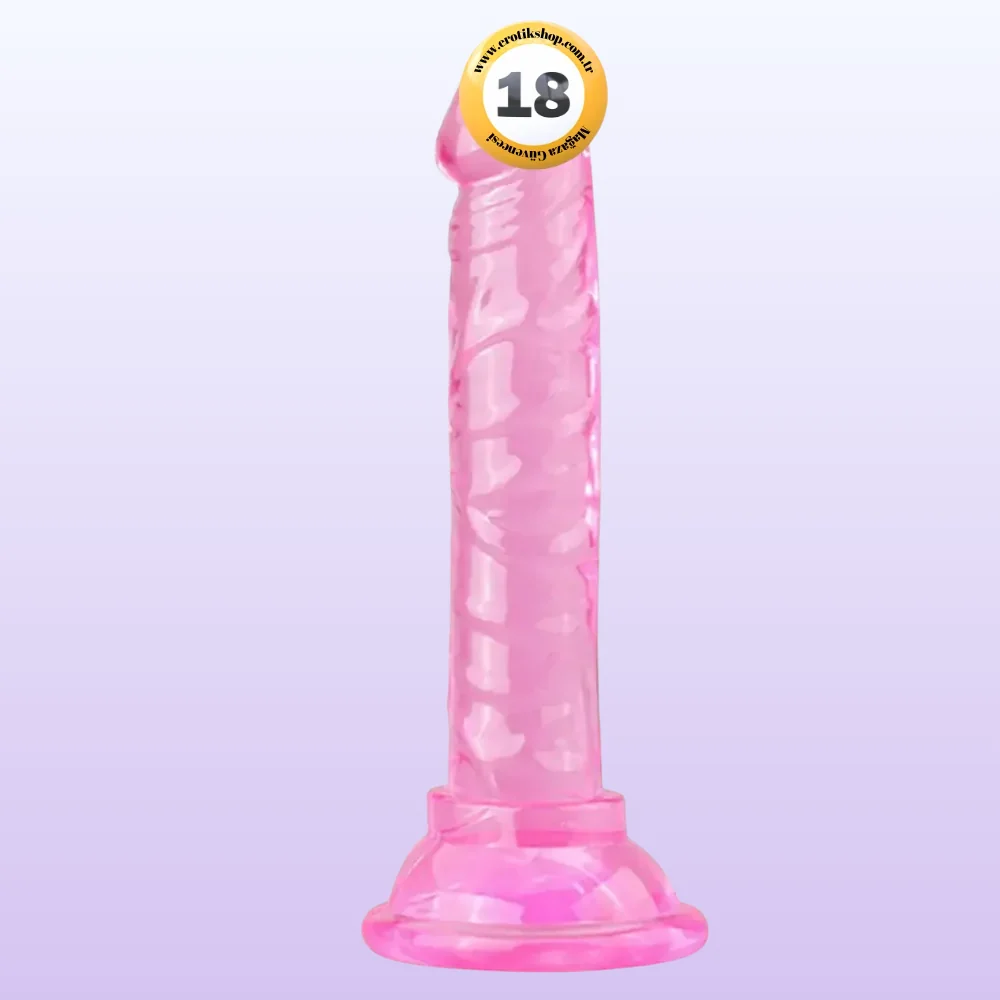 The Dick Jelly Silicone 14.5 cm Anal ve Vajinal Realistik Penis-Pink