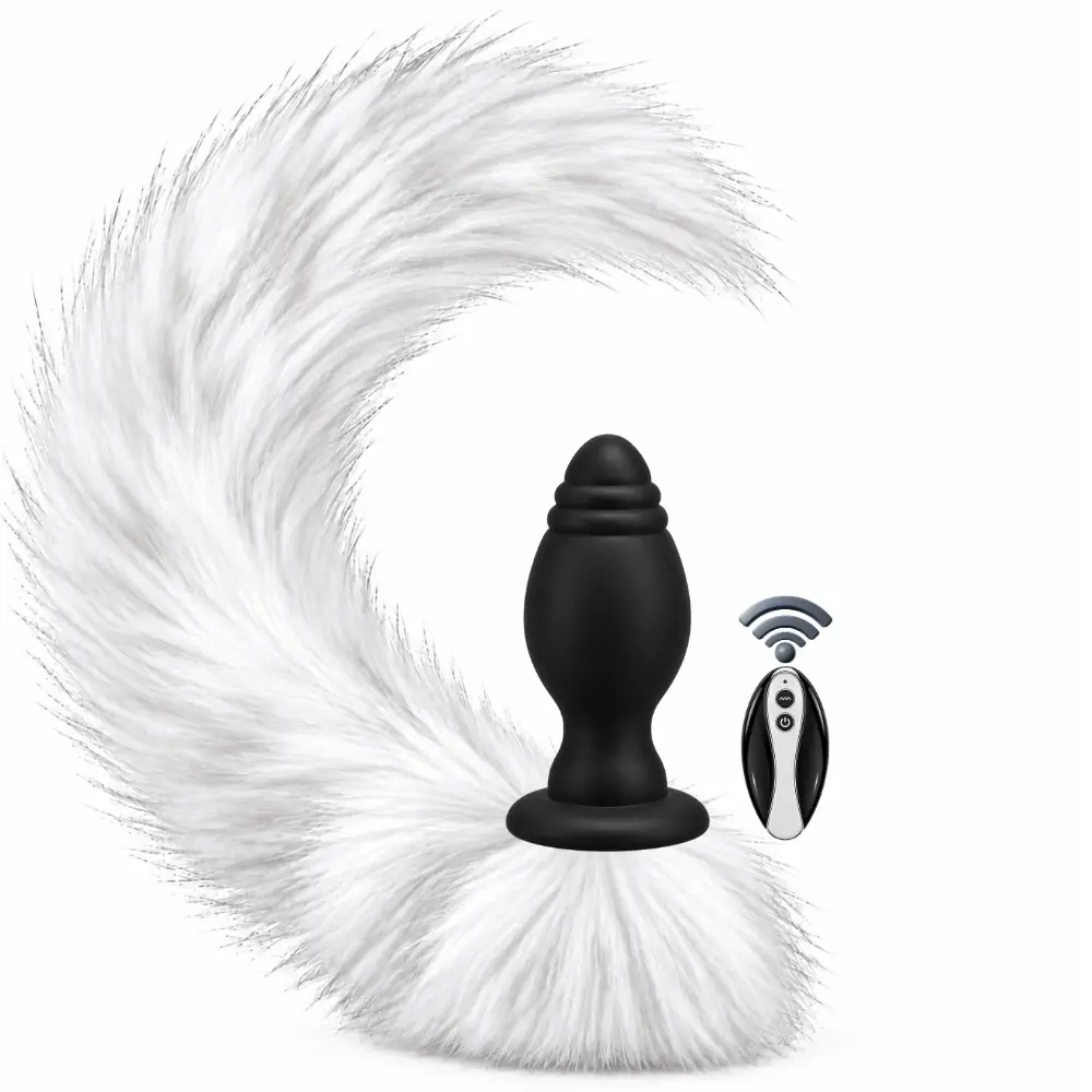 The Anal Fantasy Uzaktan Kumandalı Tilki Kuyruklu Anal Vibratör - Whtie