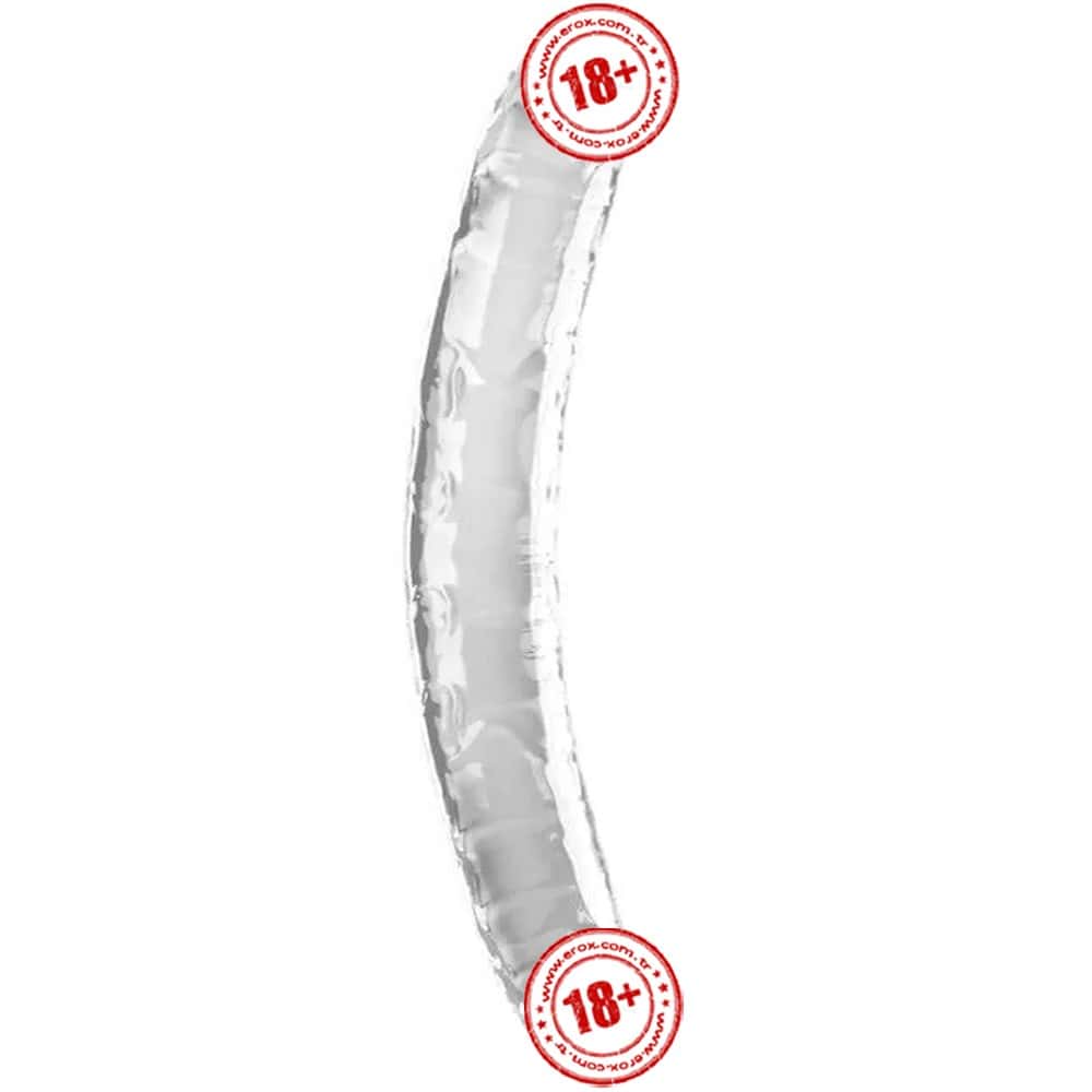 Doc Johnson Cyrstal Jellies 30 Cm Çift Taraflı Realistik Jel Penis-Şeffaf