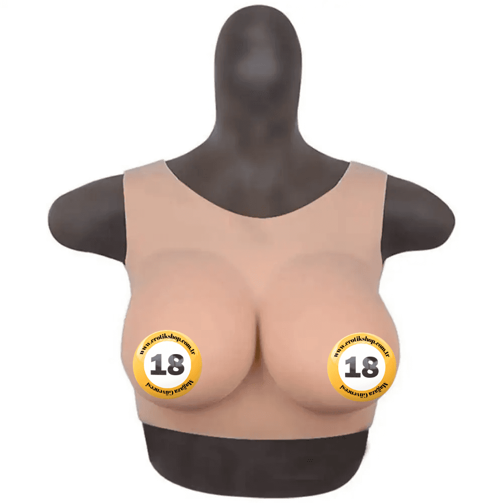 Xise Bodysuit Crossdresser Askılı Giyilebilir Silikon Göğüs Cup D-Large