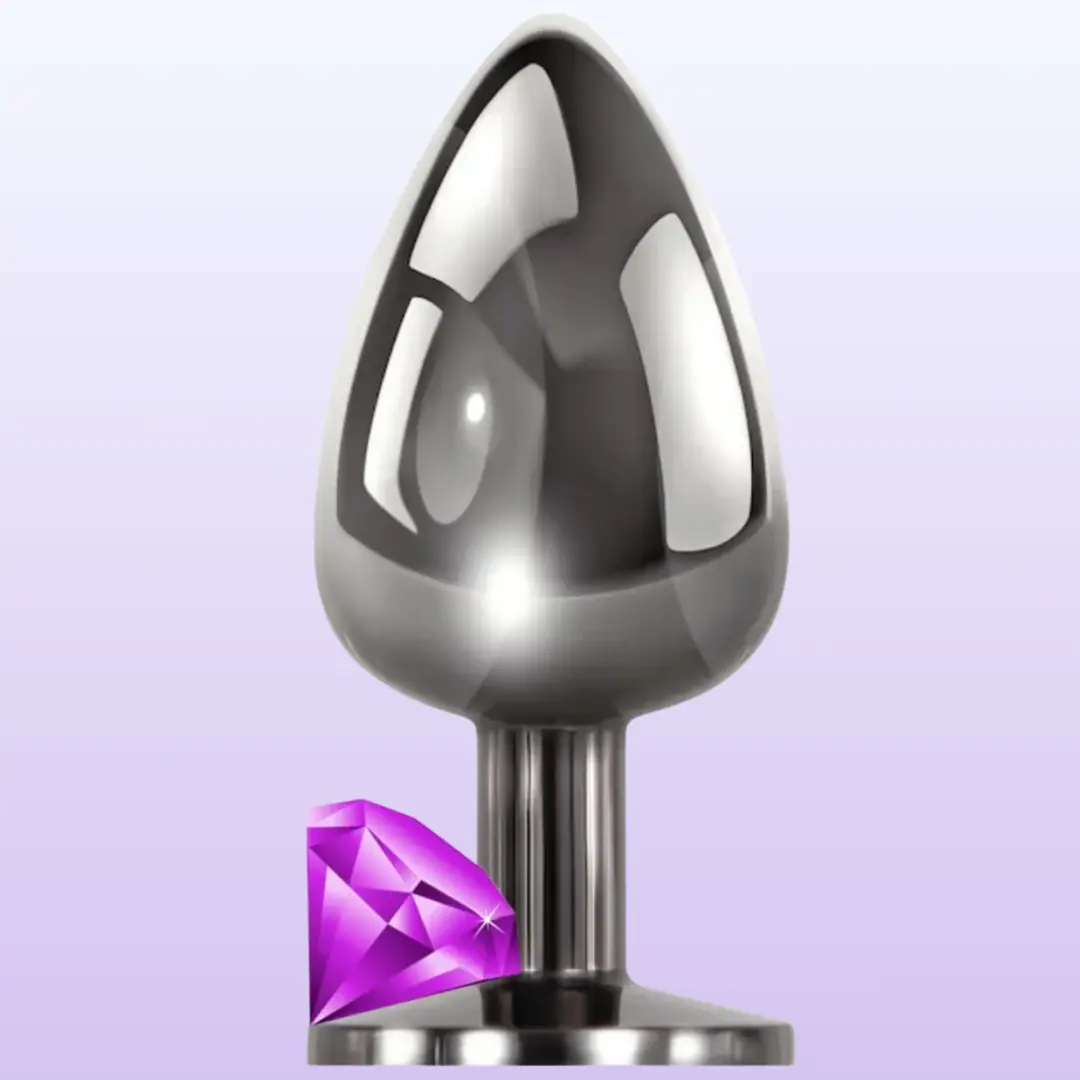 The Anal Fantasy Mor Taşlı Lüks Çelik Anal Plug – Medium