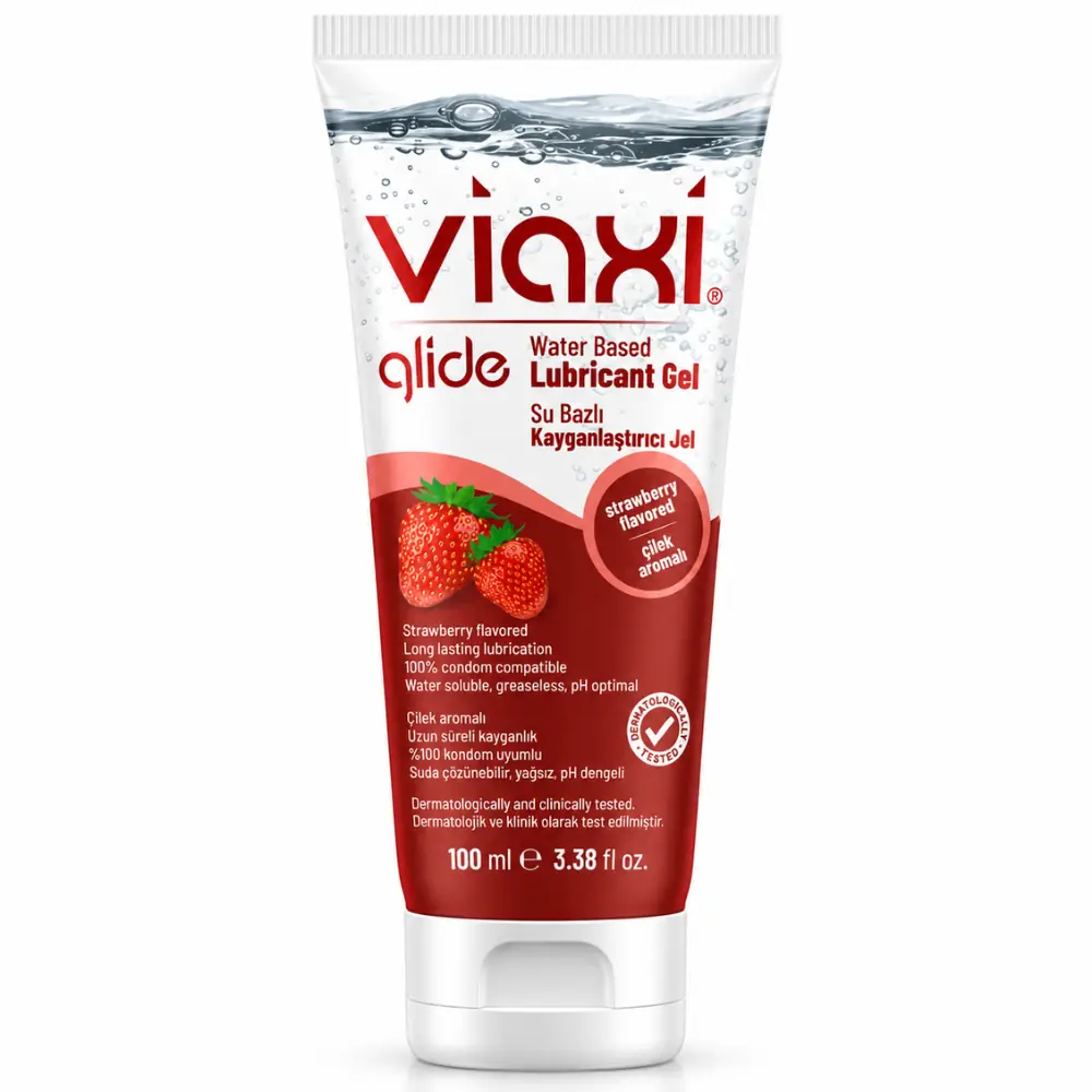Viaxi Glide Water Based Lubricant Çilek Aromalı Kayganlaştırıcı Jel 100 Ml.