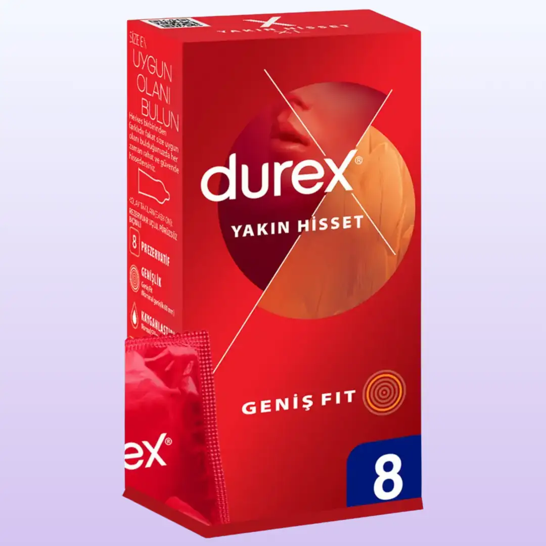 Durex Yakın Hisset Slim Fit Prezervatif 8'li Kondom