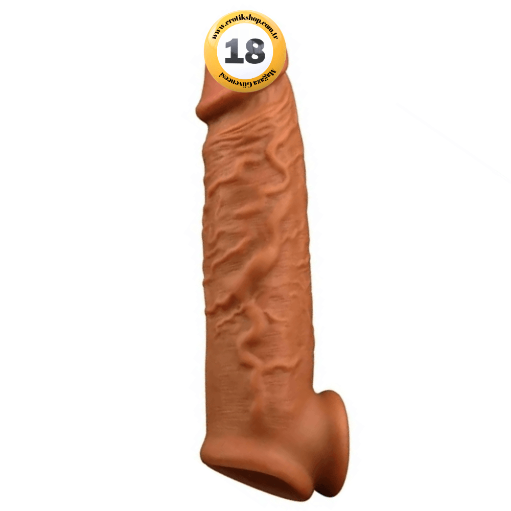 The Penis Sleeve Mega Enlarger Testik Destekli Kalın Penis Kılıfı