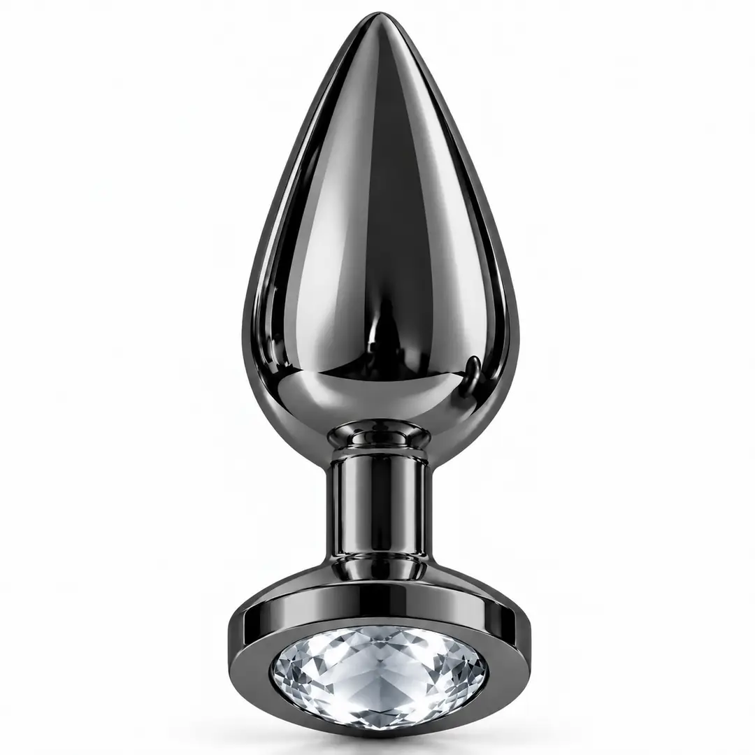 The Anal Fantasy Beyaz Taşlı Lüks Çelik Anal Plug – Small