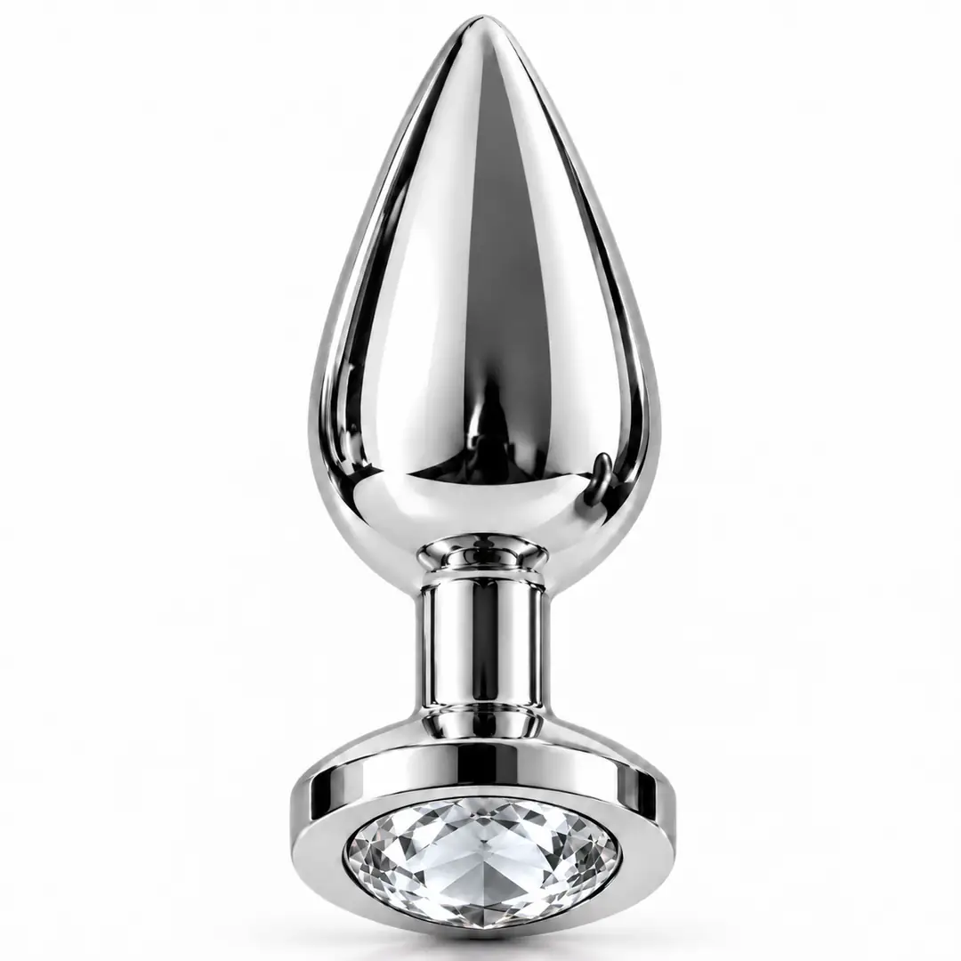 The Anal Fantasy Jewellery Silver Small Metal Anal Plug-White