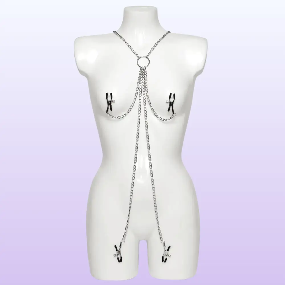 Fetish Collection Harness With Clamps Erojen Bölge Klipsi
