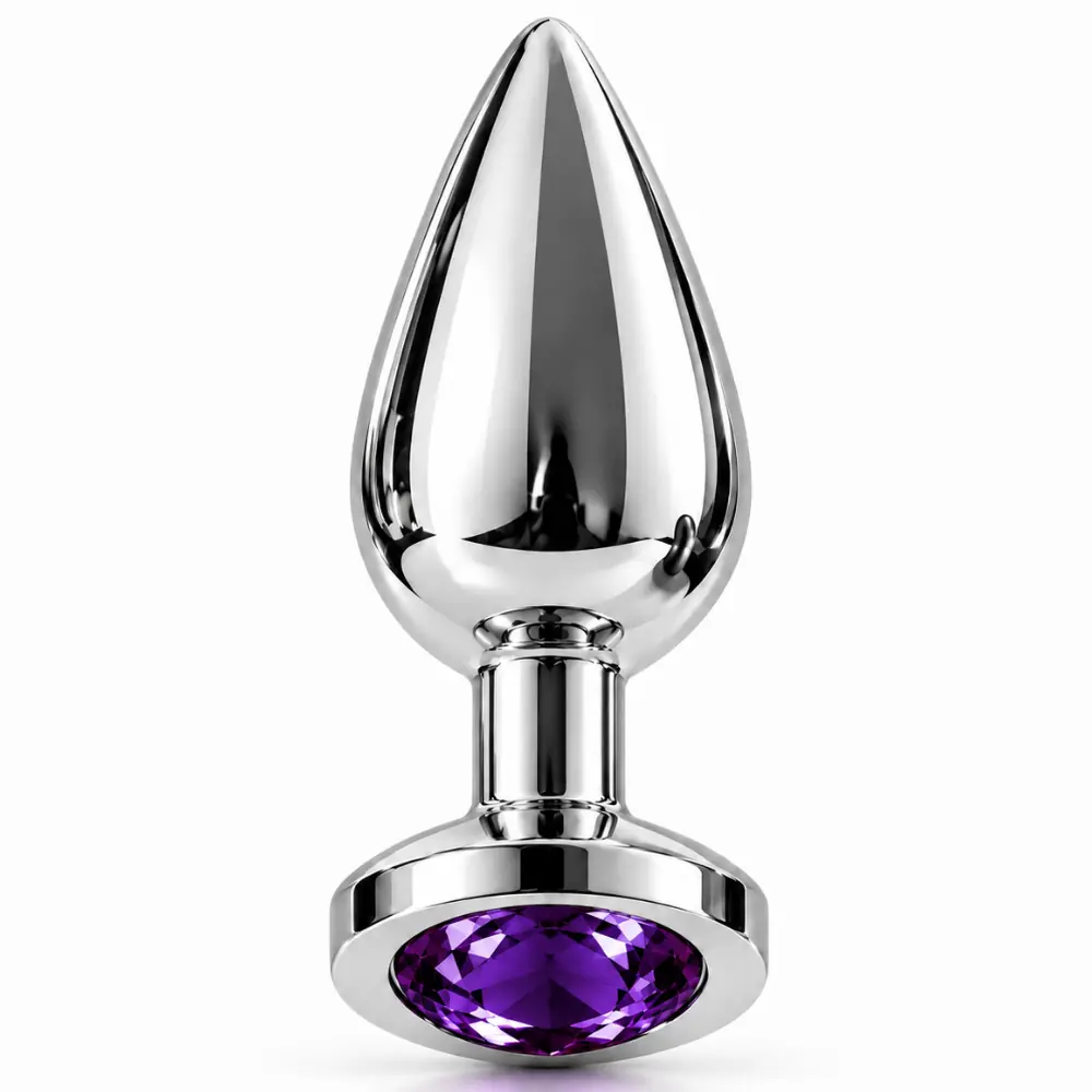 The Anal Fantasy Jewellery Silver Small Metal Anal Plug-Purple