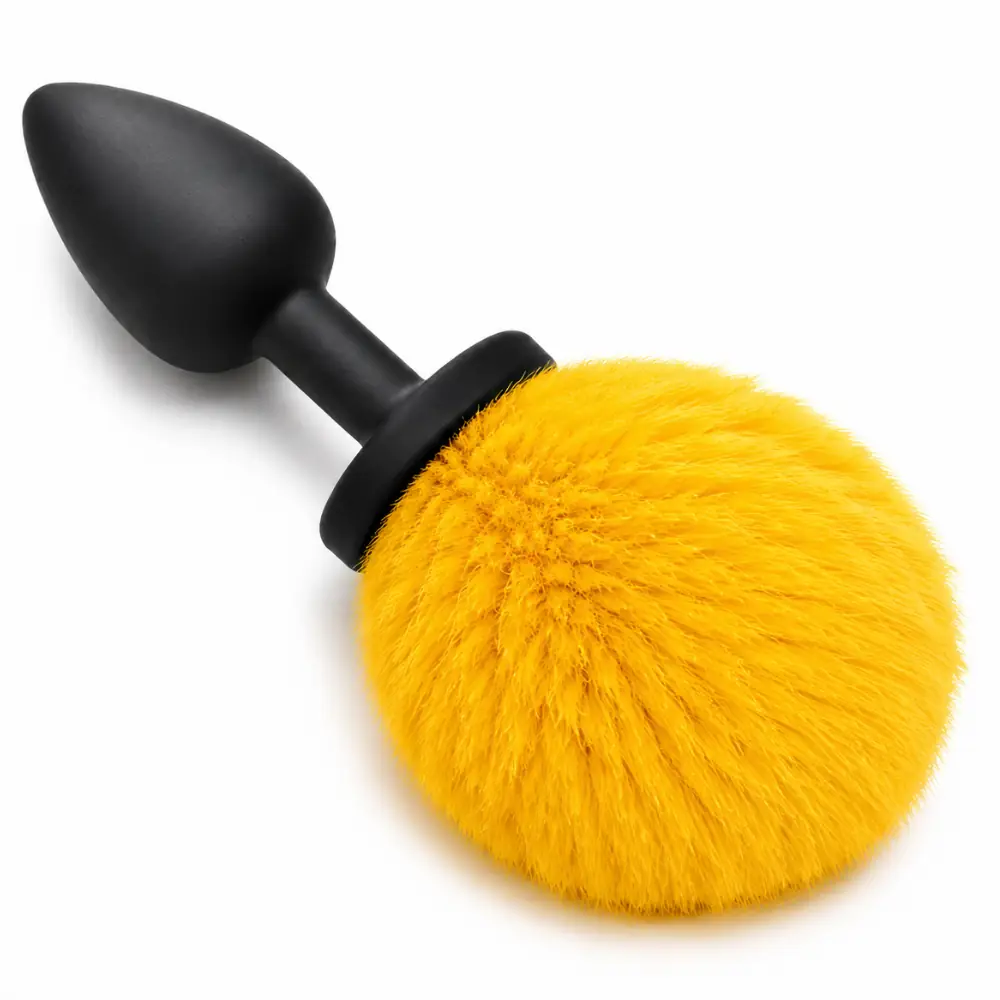 The Anal Fantasy Luxury Black Silicone Bunny Tail Yellow Kuyruklu Anal Plug