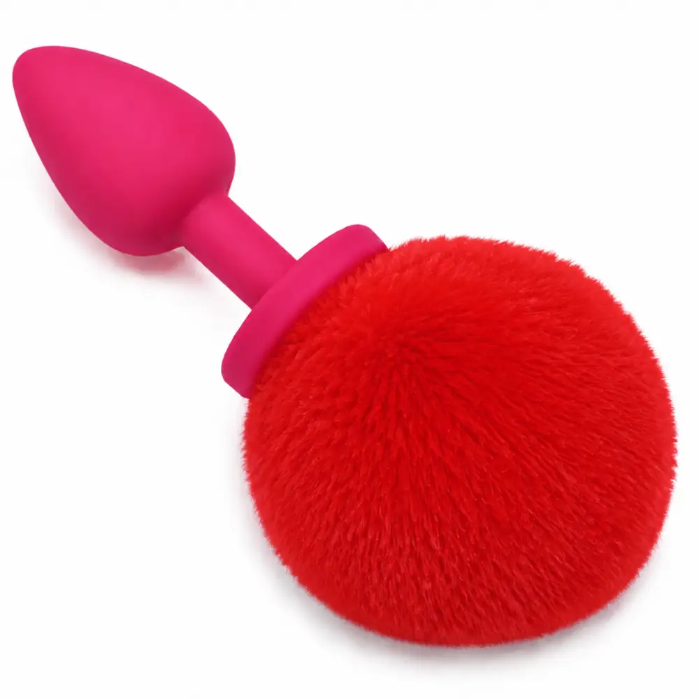 The Anal Fantasy Luxury Pink Silicone Bunny Tail Red Kuyruklu Anal Plug
