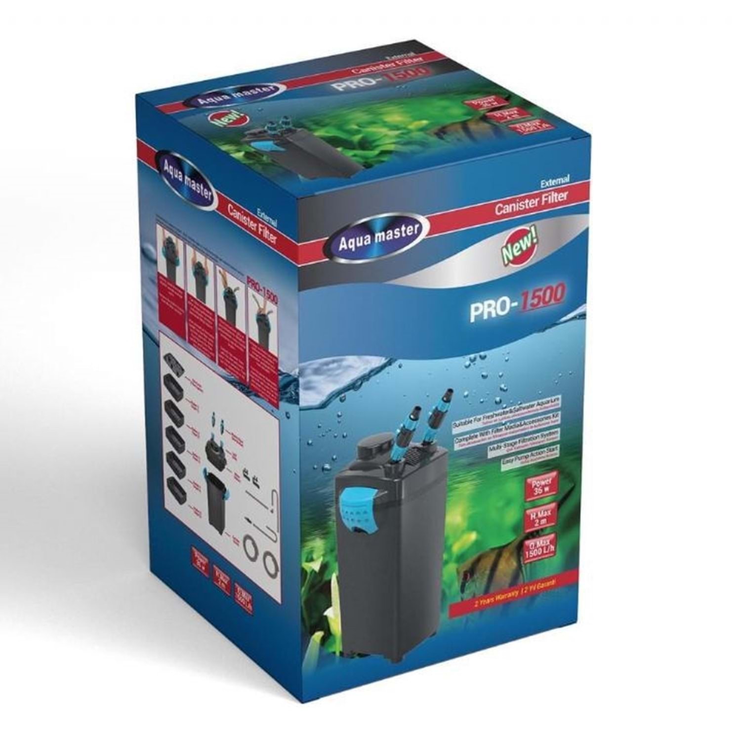AQUAMASTER Pro1500 Dış Filtre 5 Sepet 1500L/H