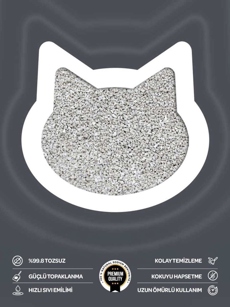 TOI MOI Natura Grey Aktif Karbon Sodyum Bentonit Kedi Kumu  10 Kg