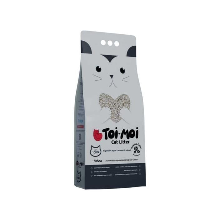 TOI MOI Natura Grey Aktif Karbon Sodyum Bentonit Kedi Kumu  10 Kg