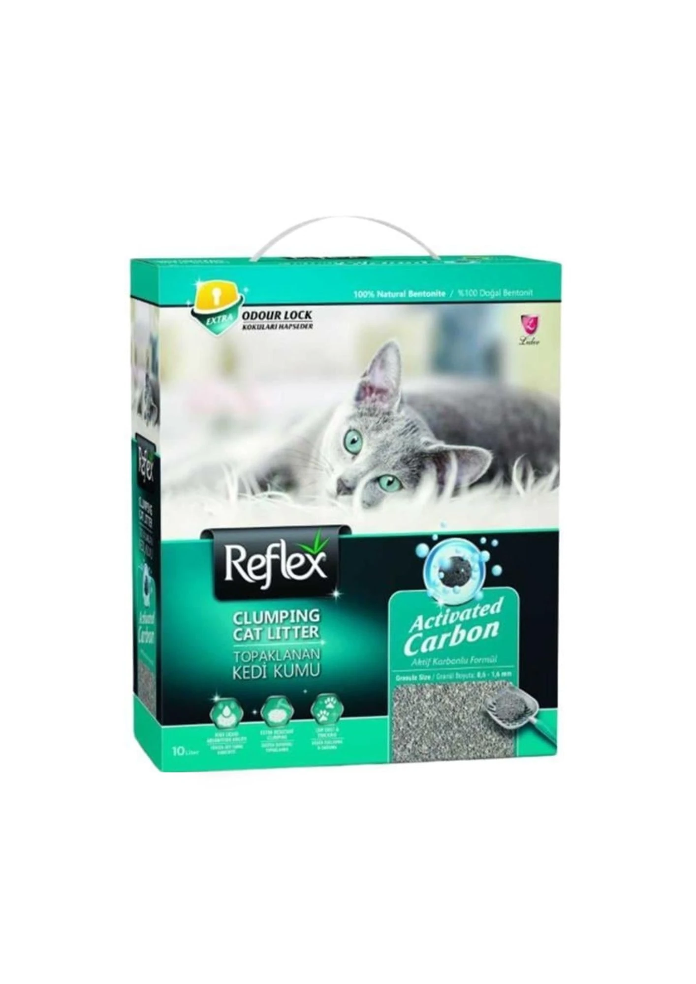 REFLEX Box Kokulu Aktif Karbonlu Gri Kedi Kumu 6 LT