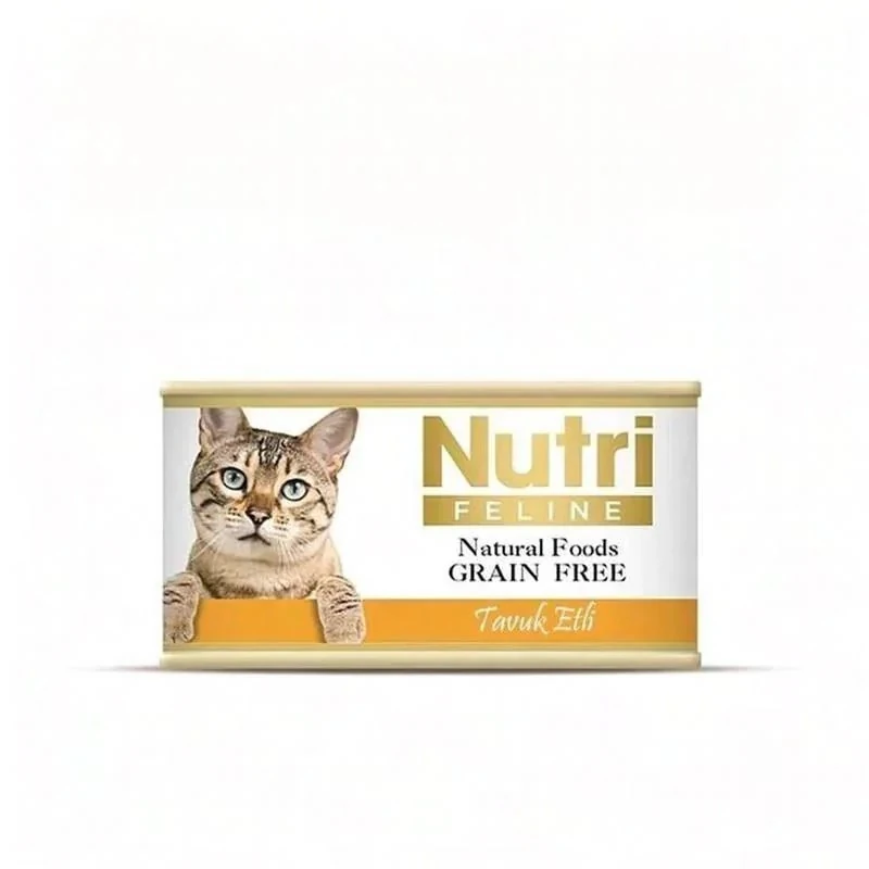 NUTRI FELINE Tahılsız Tavuklu Yetişkin Kedi Konservesi 85 Gr