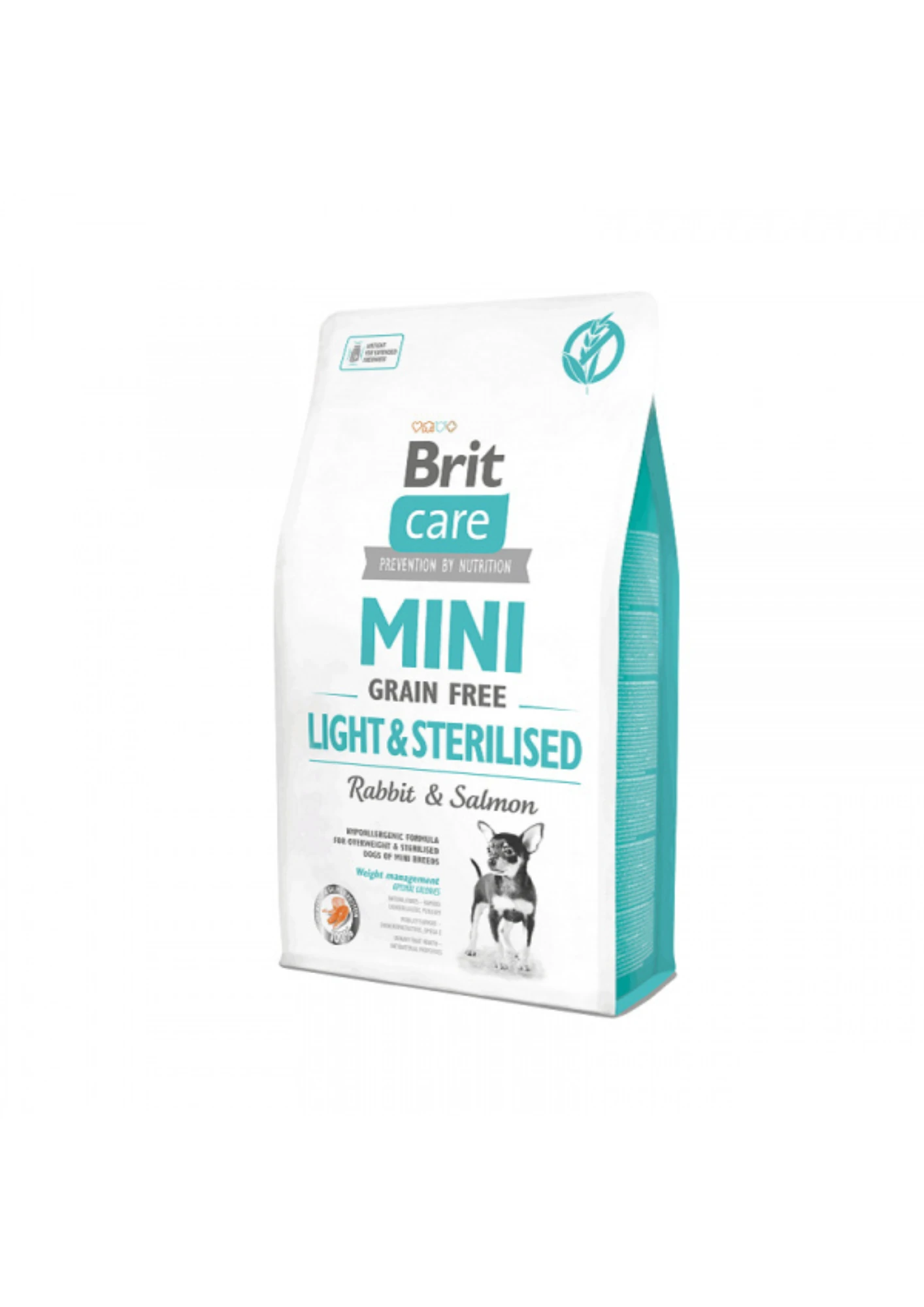 BRIT CARE Mini Light Sterillised Tavşanlı ve Somonlu Tahılsız Hipoalerjenik Diyet Köpek Maması 2 Kg