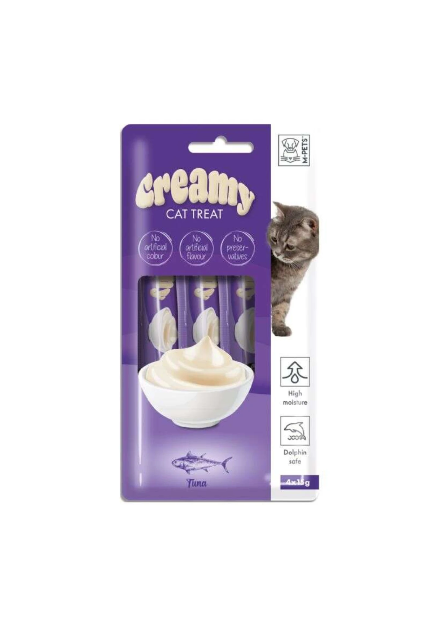 M-PETS Creamy Ton Balıklı Kedi Ödülü 4X15 Gr